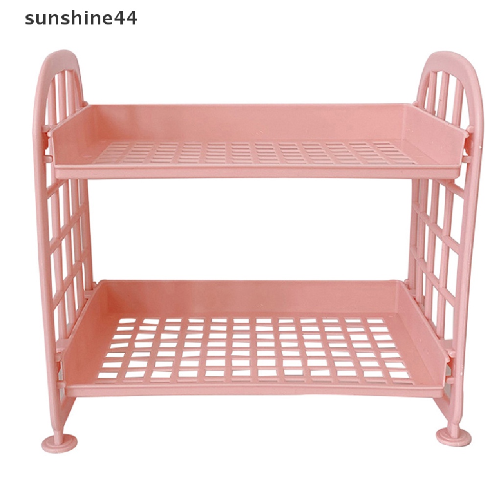 Sunshine Kawaii Rak Macaron Meja Desktop Organizer Rak Penyimpanan Lipat Hollow Shelf ID