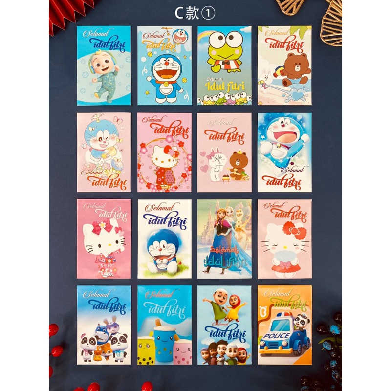 100pcs Amplop Lebaran Idul Fitri THR Karakter Angpao Lucu Mini Anak