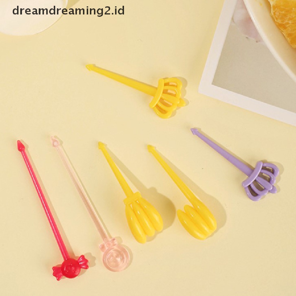 (hot) Cute Mini Animal Farm Kartun Food Picks Anak Snack Kue Dessert Makanan Garpu Buah Makan Siang Bento Aksesoris Dekorasi Pesta//