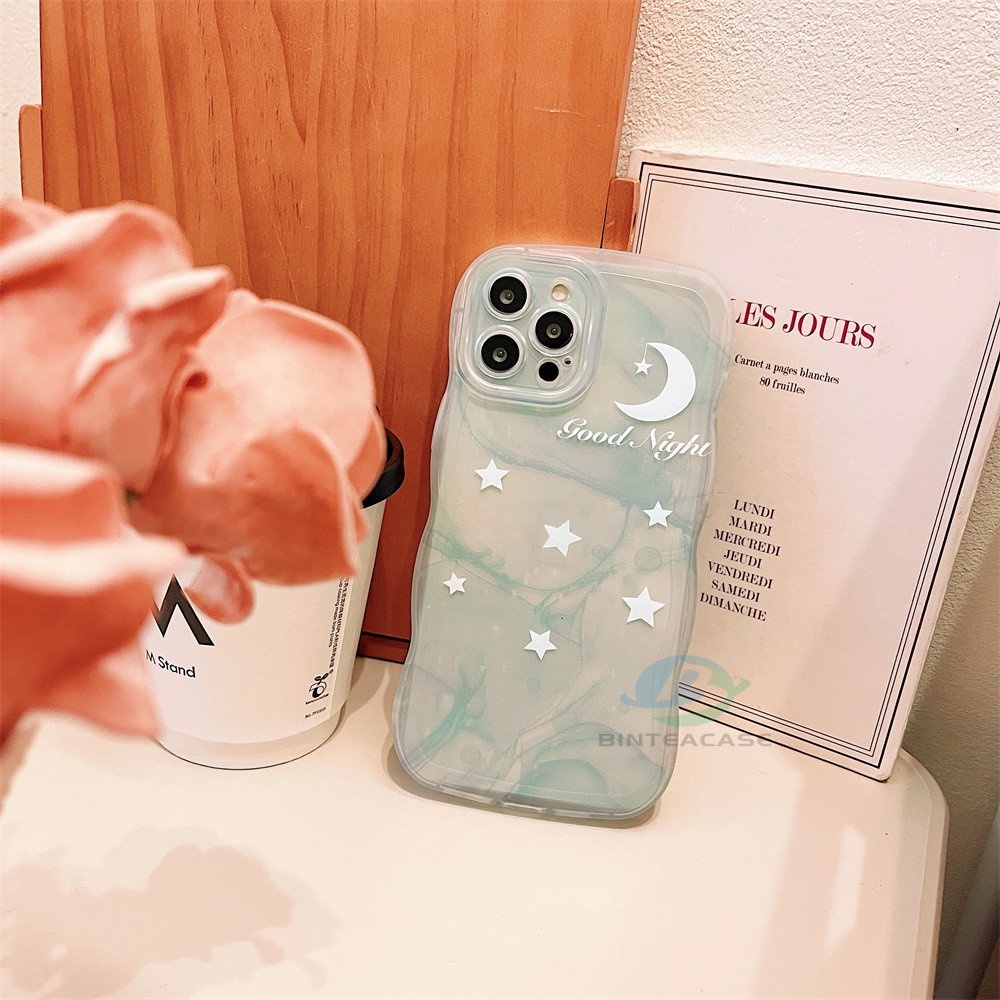 Redmi Note11 Pro Note11S Redmi 10C 10 10A 9C 9A 9T Note10 5G 10s Note9 Note8 Poco M5S X3 NFC M3 Pro Fantasy Langit Berbintang Bulan Jernih Tepi Melengkung TPU Phone Case Binteacase