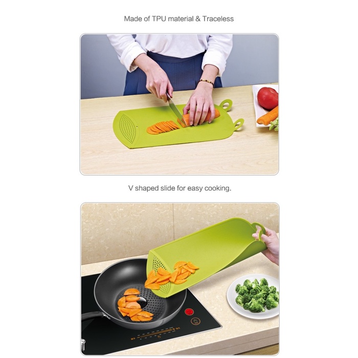 Talenan Lentur Elastis Flexible Cutting Board Anti Slip Lubang Air TPU