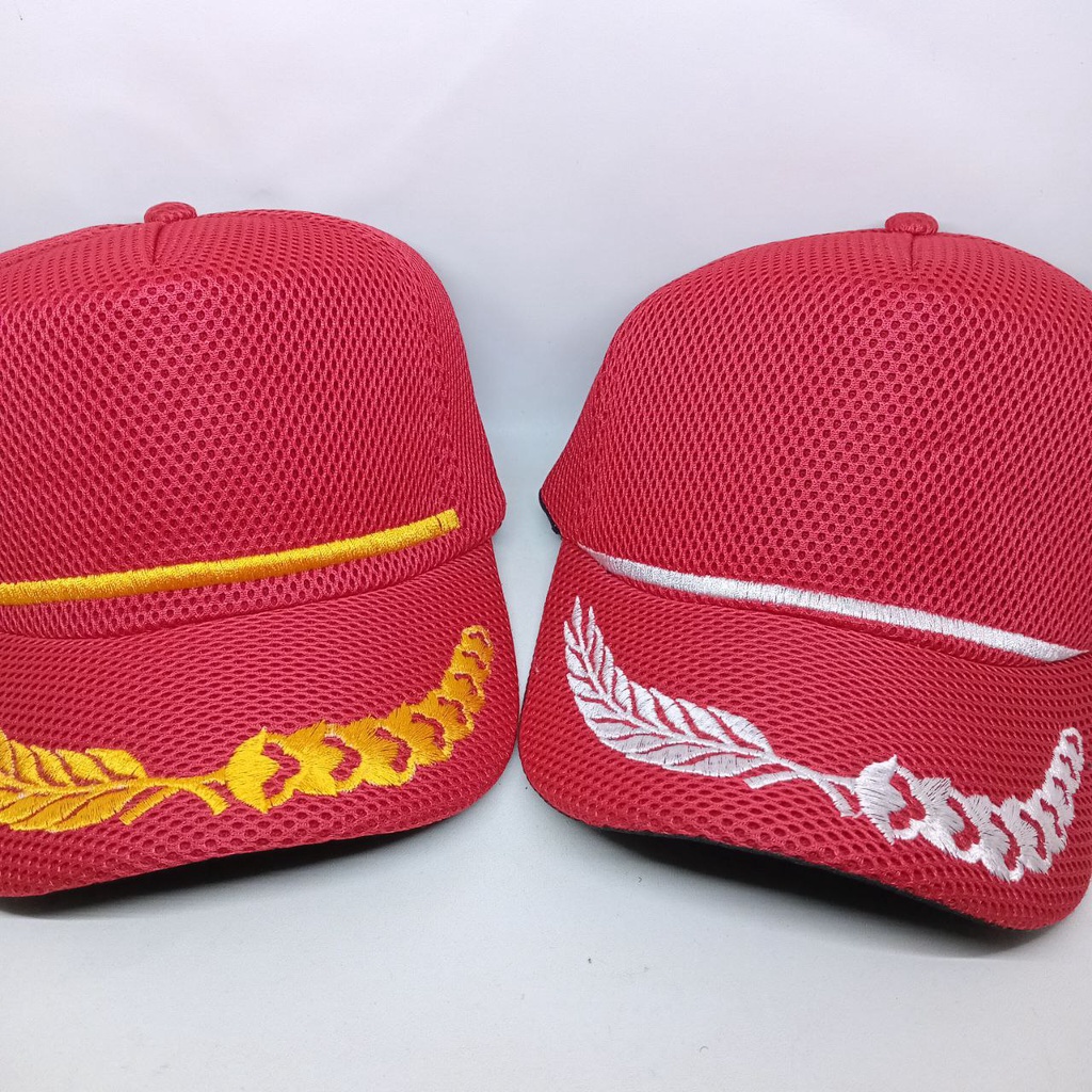 TOPI DOUBLE MESS | TOPI PRAMUKA | TOPI PASKIBRAKA | TOPI DOUBLE MESH POLOS | TOPI DOUBLE MESS BORDIR PADI &amp; KAPAS MURAH