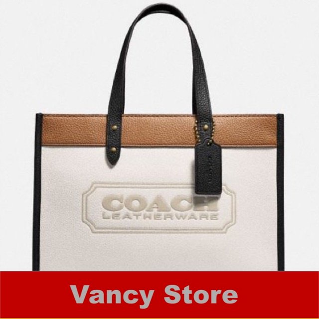 COACH FIELD TOTE 30 IN  BADGE COLORBLOCK IN SIGNATURE (0777) Tas