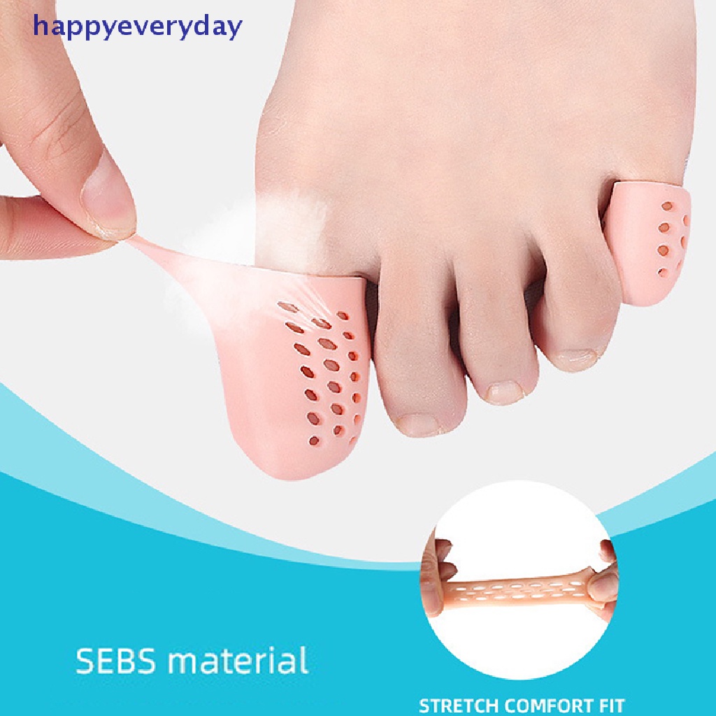 [happy] 1pasang Pelindung Jari Kaki Silicone Gel Cover Cap Toe Separator Pereda Nyeri [ID]