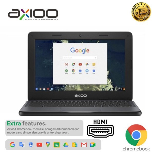 LAPTOP AXIOO CHROMEBOOK INTEL CELERON N4020 RAM 4GB 32GB EMMC 11.6&quot; INCH 2.80 GHz CHROME OS TKDN GARANSI RESMI