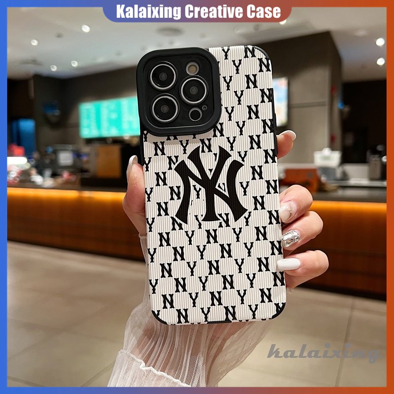 Casing Kulit Motif Fashion Sederhana Untuk iPhone14 Pro Max14 13 12 11 Pro Max Xs Xr Xs Max7 8 Plus Tepi Lurus Kotak Lembut Penutup Belakang