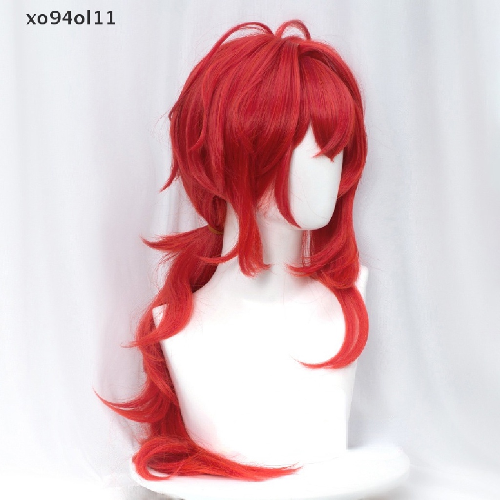 Wig Rambut Palsu Cosplay Anime Cosplay XO Genshin Impact Diluc Panjang 80cm OL