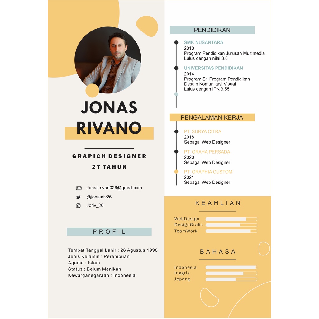 10 Desain Surat CV Exclusive CorelDraw v17