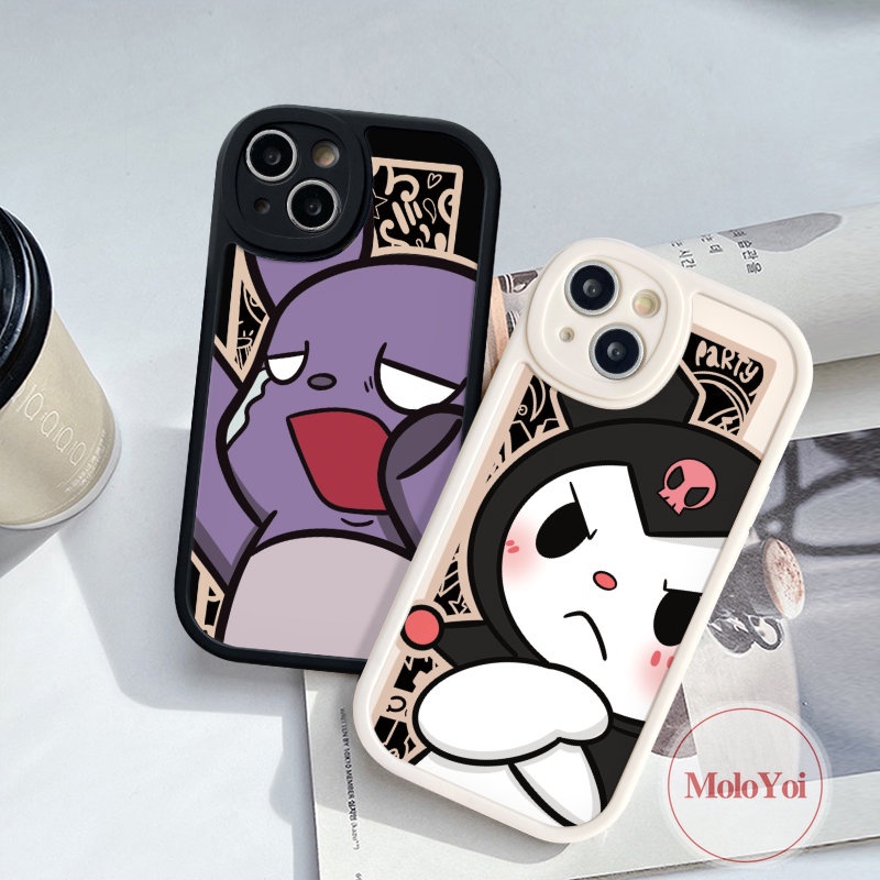 IPHONE Couple Kartun Lucu Kuromi Baku Case Kompatibel Untuk Iphone11 14 12 13 Pro Max 7Plus 7 8 6 6s Plus XR X XS Max SE 2020 Soft Tpu Back Cover