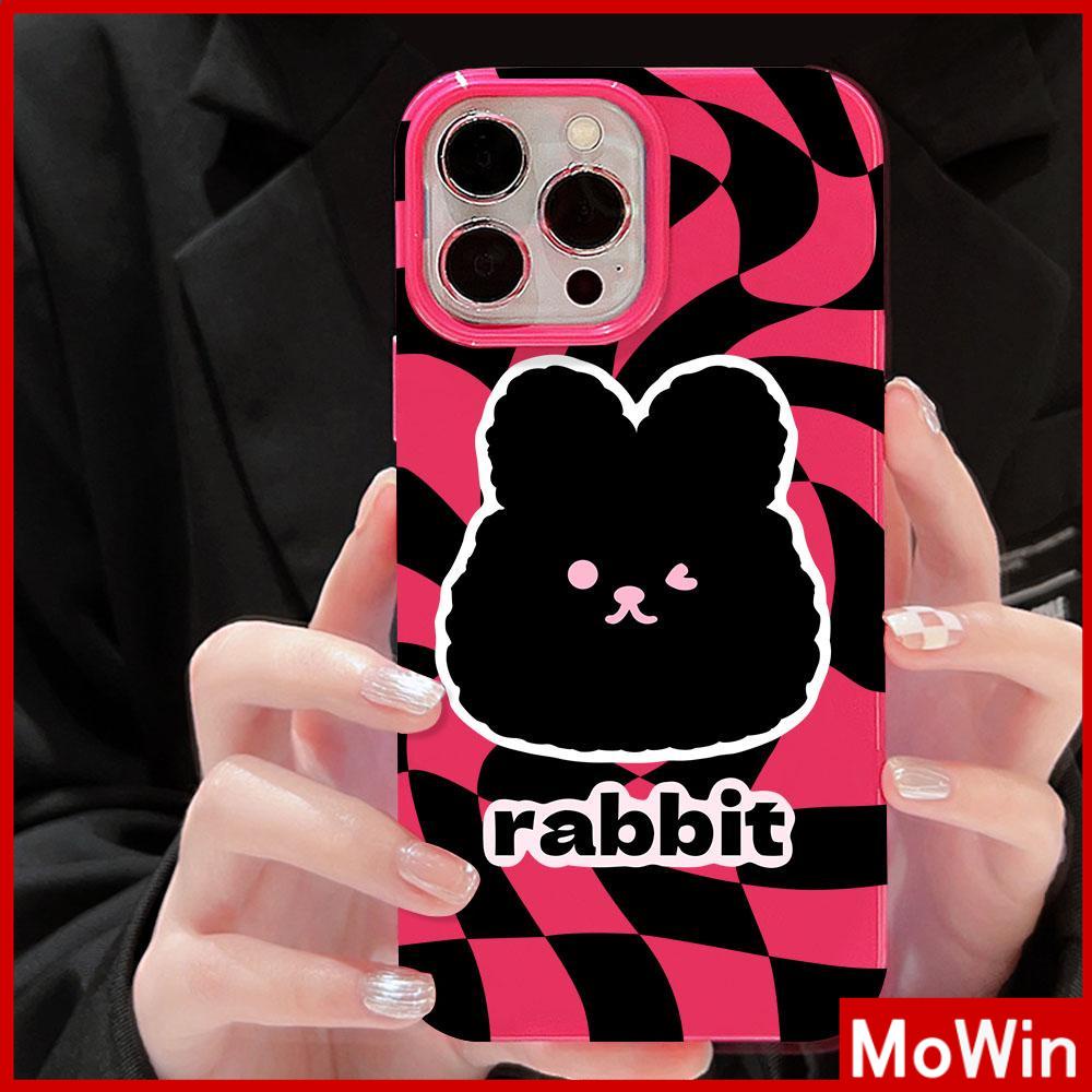 For iPhone 14 Pro Max iPhone Case Pink Glossy TPU Soft Case Shockproof Protection Camera Cute Cute Rabbit Compatible with iPhone 13 Pro max 12 Pro Max 11 xr xs max 7Plus 8Plus