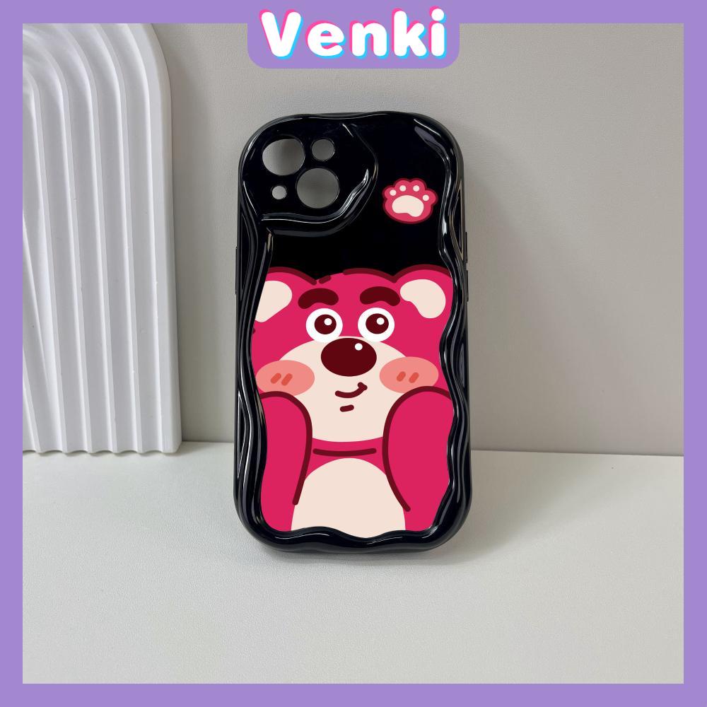 Case for iPhone 11 Pro Max TPU Soft Glossy Curved Wave Case Cute Cartoon Bear Camera Protection Shockproof For iPhone 14 13 12 11 Plus Pro Max 7 Plus X XR