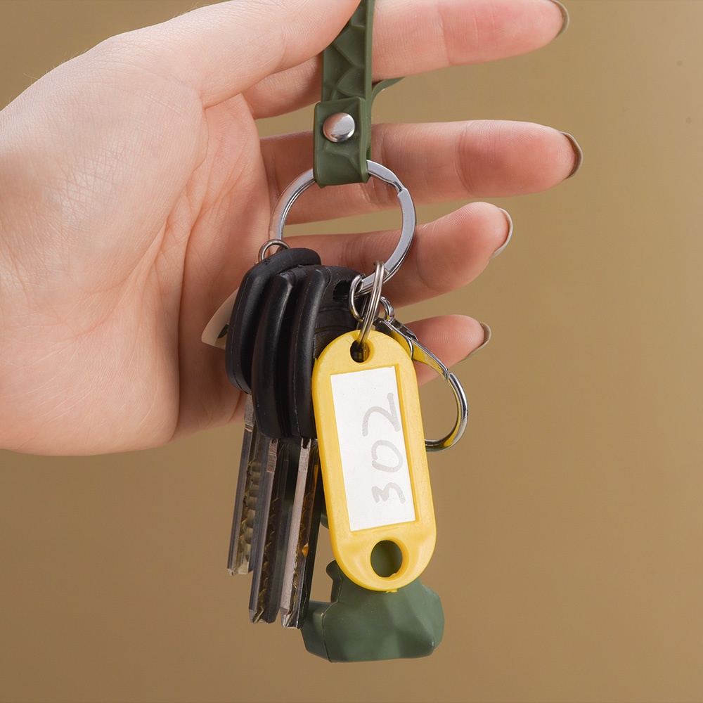[HOT Sale] Koper Plastik Luggage Tag Nama Gantungan Kunci Dekorasi Liontin Kartu Klasifikasi Nomor Hotel Multicolor Gantungan Kunci Aksesoris Keychain ID Label Split Ring Keychain