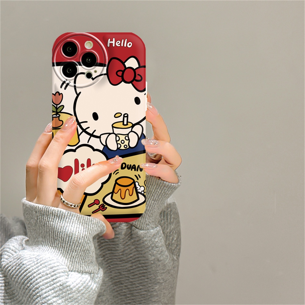 Realme C55 10 C15 C12 C25 C25S C11 2021 C20 realme 5i 6i C3 8i C21Y C25Y Hello Kitty Dan Drew Silikon Airbag Case Binteacase