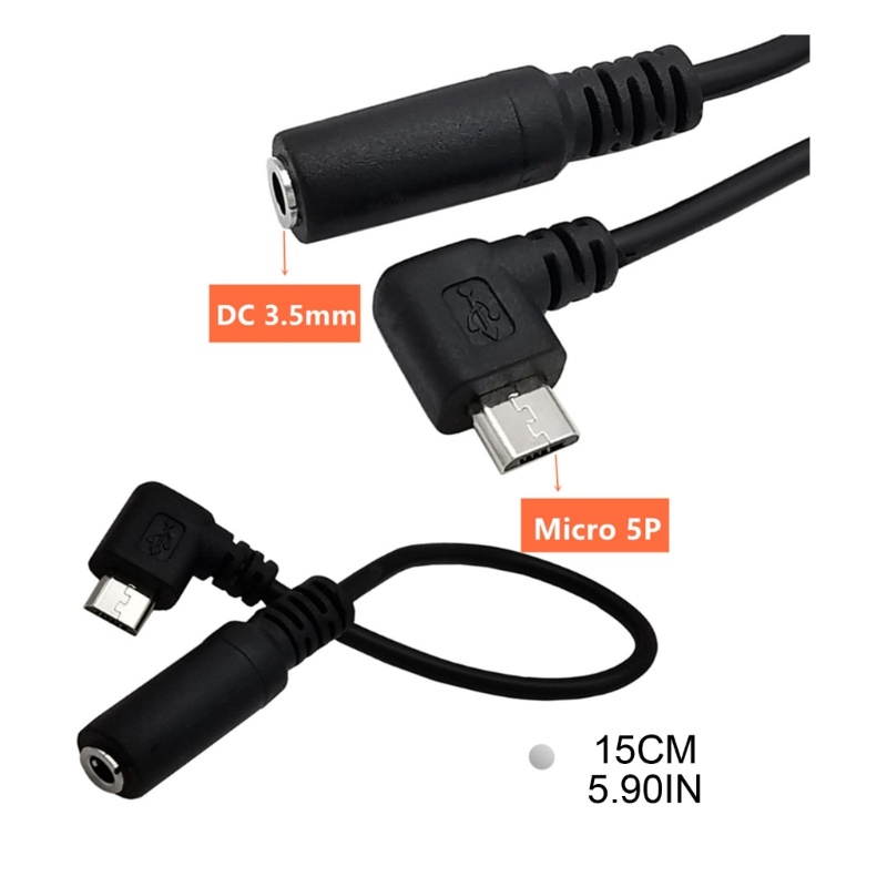 Zzz Black Micro USB Male to 35mm Headphone Earphone Adapter Socket Wire Cable Converter Line Aplikasi Lebar