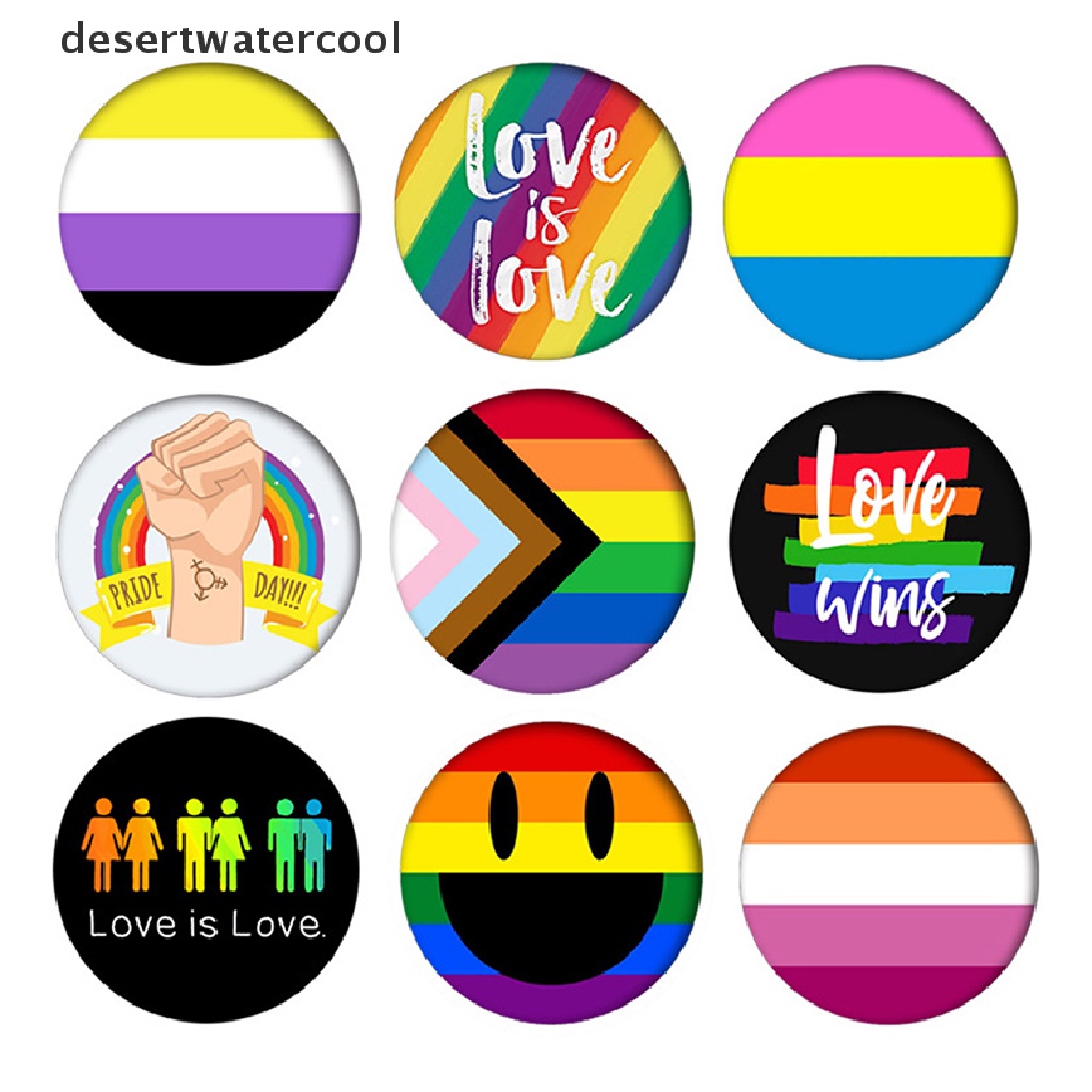 Deid LGBT Desain Hujan Kreatif Hati Yeh Jari Pin Bros Logam Pin Lencana Denim Martijn