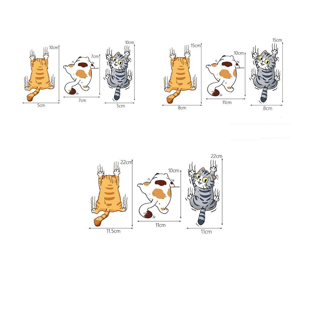 POPULAR 3pcs Stiker Kendaraan Kucing New Praktis 3lembar Car Decals