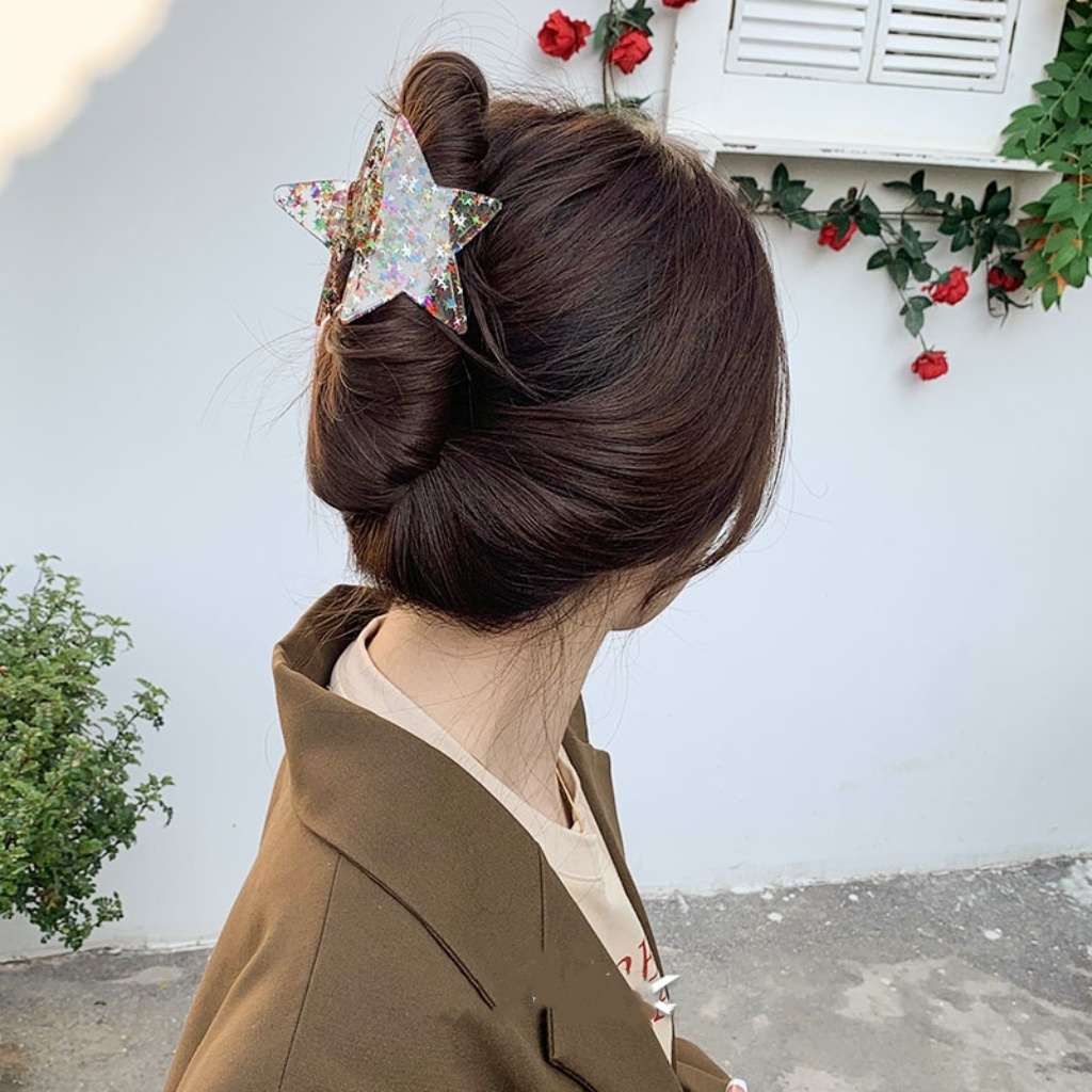 Korea Bintang Berujung Lima Jepit Rambut Hair Claw Fashion Stars Hair Clip Aksesoris Rambut Wanita