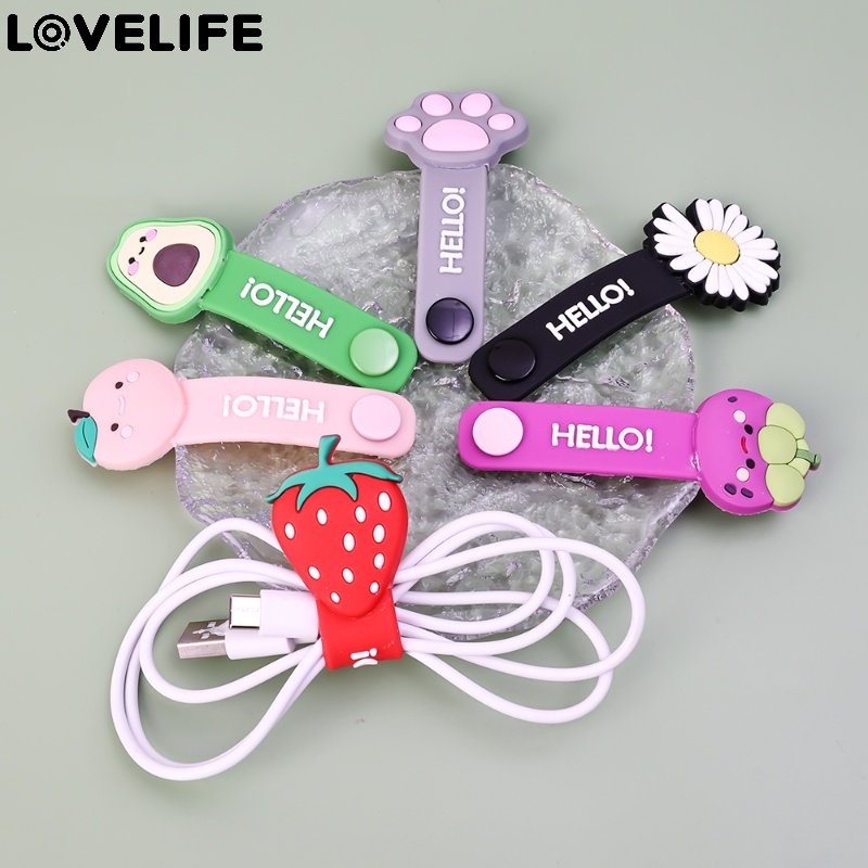 [Unggulan] Data Line Storage Pelindung Kabel Bookmark Headset Data Line Storage Cable Organizers Earbud Cords Organizer Multifungsi Silicone Cable Organizer Klip Kabel Reusable