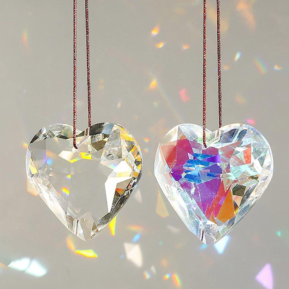 Suyo Sun Catcher Heart Shaspe Pendant Hadiah Handmade Gantung Dekorasi