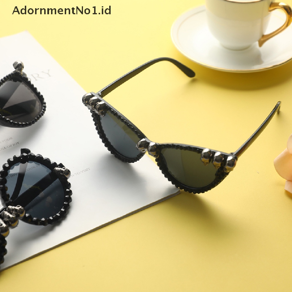 [AdornmentNo1] Kacamata Hitam Wanita Gothic Mata Kucing Tengkorak Cateye Bulat Vintage Eyewear [ID]