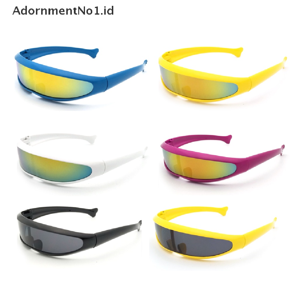 [AdornmentNo1] Novelty Futuristik Mirrored Sunglasses Personality Fashion Alien Kacamata HD Lensa Cermin Eyewear Glasses Untuk Perlengkapan Pesta Lucu [ID]