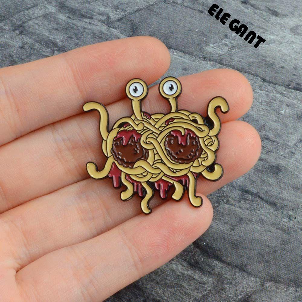 [Elegan] Pastafarianism Bros Fashion Kartun Spaghetti Travel Commemorative Lapel Pin Lencana Pin Enamel Pin