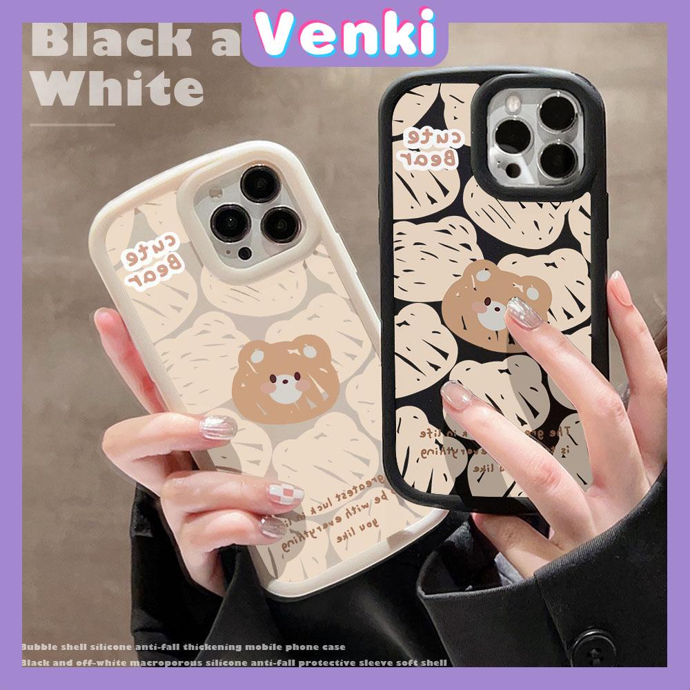 Case fo iPhone 11 Pro Max TPU Soft Case Frosted Bubble Case Black White Cute Cartoon Bears Camera Protection Shockproof For iPhone 14 13 12 11 Plus Pro Max 7 Plus X XR