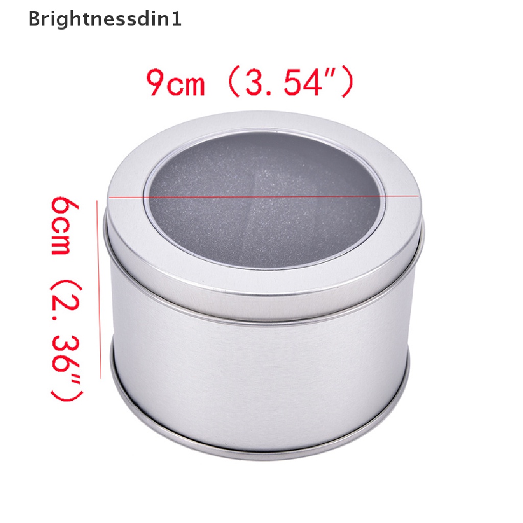 [Brightnessdin1] Kotak Jam Tangan Perhiasan Logam Bulat Silver Display Case Dengan Bantalan Watch Box Holder Butik