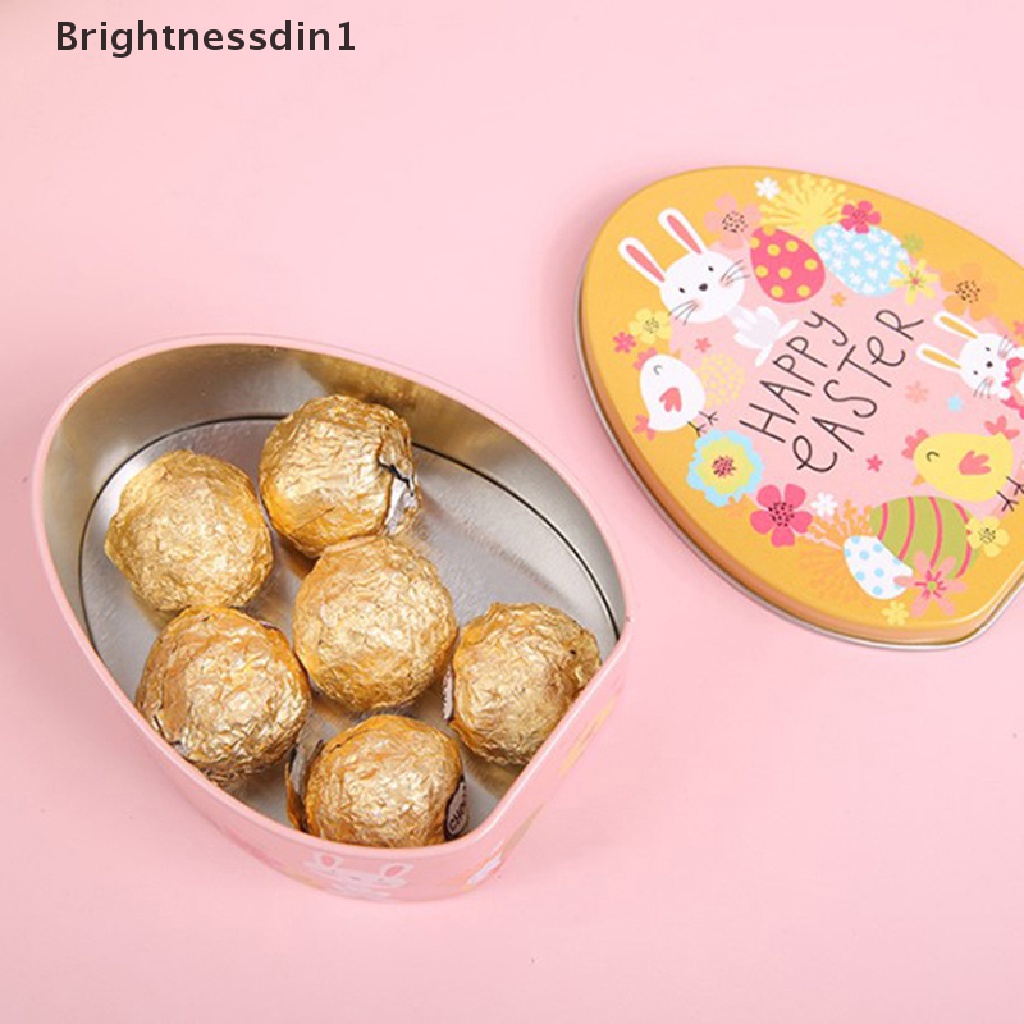 [Brightnessdin1] Easter Box Candy Tins Boxes Gift Cookie Storage Tinplatelids Telur Bunny Jar Butik