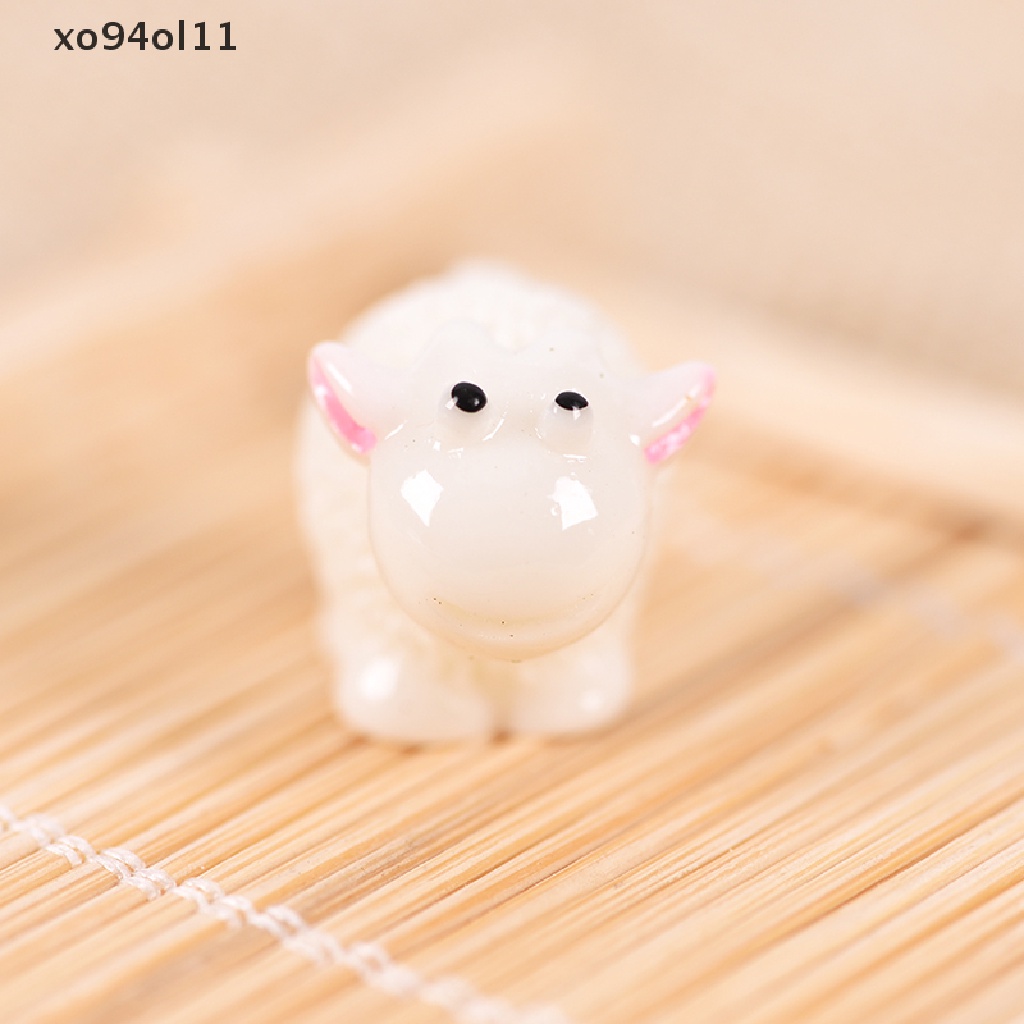 Xo 5pcs/set kawaii Hewan Domba mini Rumah micro Peri Taman Patung Miniatur Dekorasi Taman Rumah diy Aksesoris OL