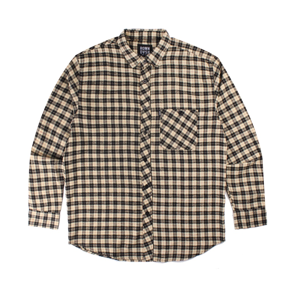 Rown Division Official Flanel Shirt - Rowndvsn Kemeja Flannel Rancher Cream