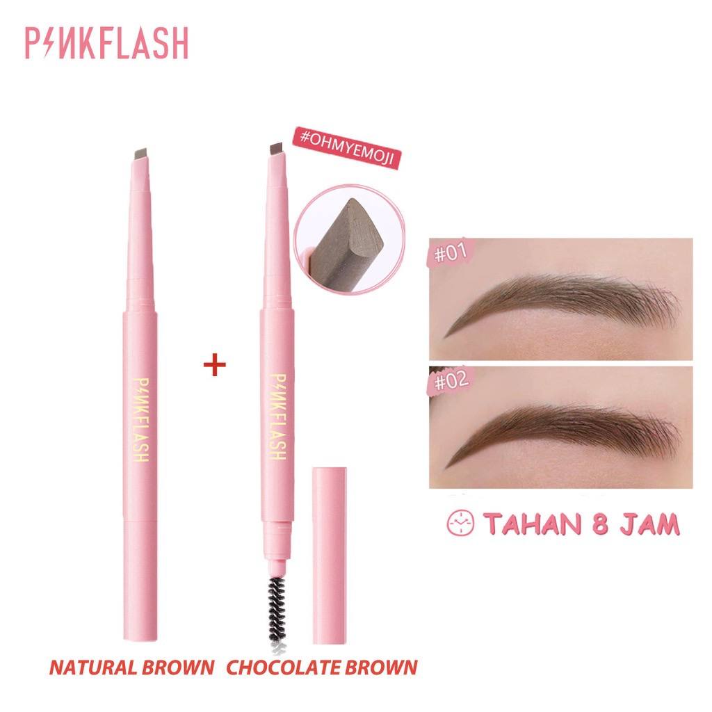 PINKFLASH Eyebrow Pencil Tahan Air Ujung pensil yang dapat  Pigmen Pensil Alis PF-E09