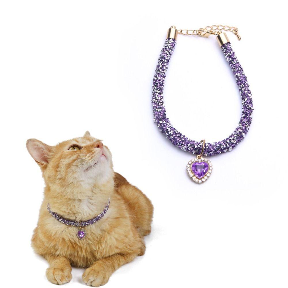 [Elegan] Kalung Kristal Ringan Elegan Hewan Fashion Liontin Anjing Liontin Berlian Berlian Imitasi Aksesoris Hewan Peliharaan