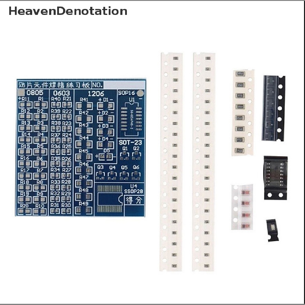 [HeavenDenotation] Smt Latihan Las Komponen SMD Papan PCB Solder Solder DIY Suite Kit HDV