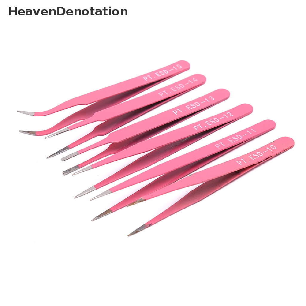 [HeavenDenotation] Profesional pink Penjepit Alis Kecantikan Rambut Miring Stainless Steel Tweezer HDV