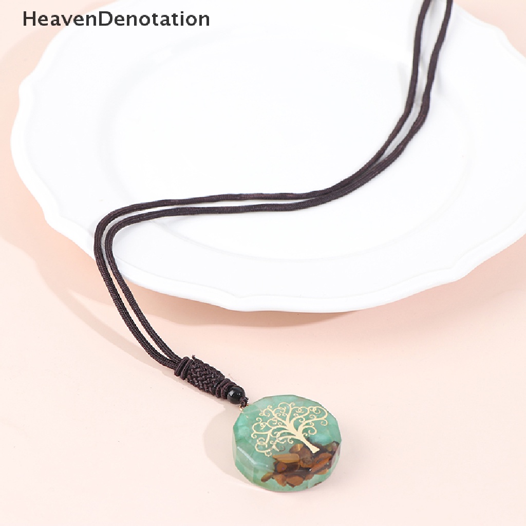 [HeavenDenotation] Orgonite Tiger'S Eye Stone Dongling Jade Pendant Energi Kalung Perhiasan HDV