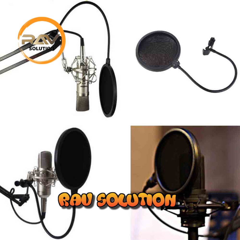 Pop Filter Mikrofon Dual Layer Windscreen - SET A RAV SOLUTION