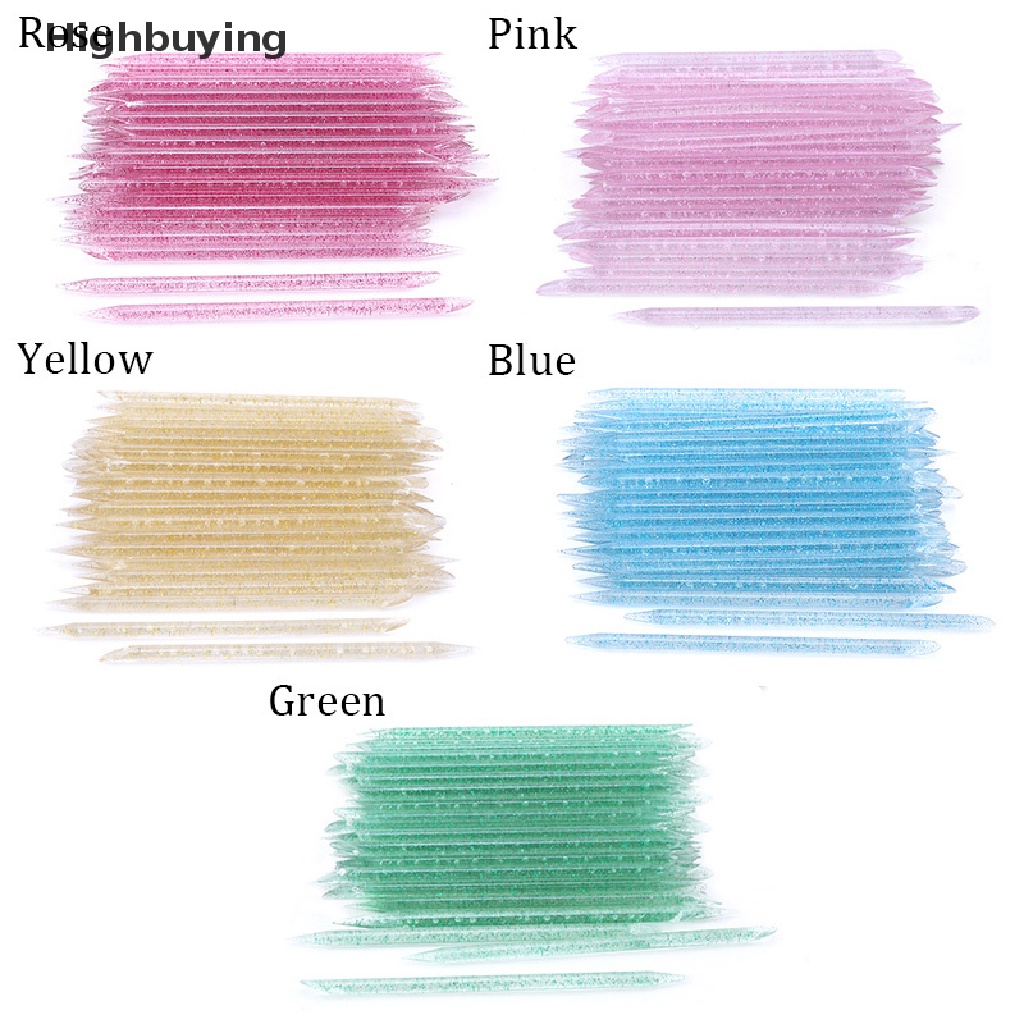 Hbid 100Pcs Reusable Crystal Stick Kutikula Remover Alat Perawatan Kuku Manicures Tools Glory