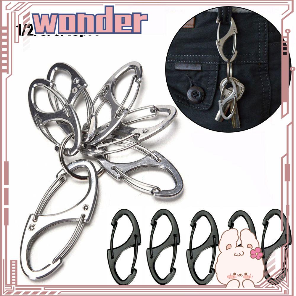 Bertanya-tanya1per2 /3 /5 /10pcs Metal Carabiner Mini Snap Klip Outdoor EDC Alat Gantungan Kunci Ring