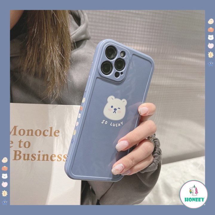 Couple Bear Phone Case Untuk iphone14 13 12 11 pro Max XR Xs Max7 8 Plus SE 12 11 pro 14plus Pola Kulit Lembut TPU Cover