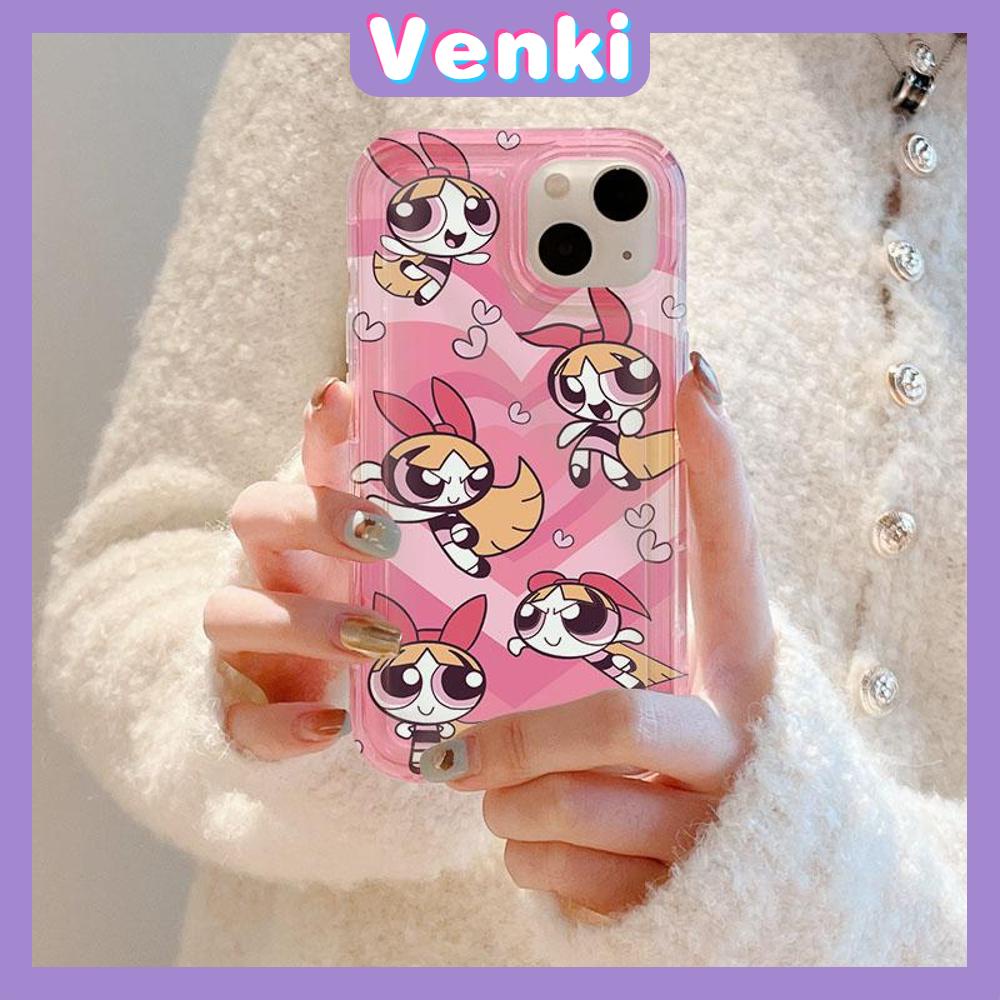 Case For iPhone 14 Pro Max Soft TPU Jelly Airbag Case Cute Cartoon Powerpuff Girls Camera Protection Shockproof For iPhone 14 13 12 11 Plus Pro Max 7 Plus X XR