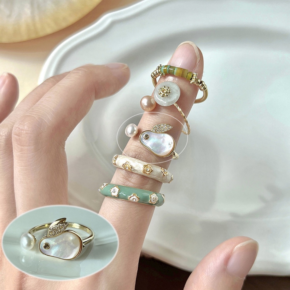 High-end Zirkon Terbuka Cincin Fashion Adjustable Cincin Kepribadian Jari Telunjuk Cincin Hadiah Perempuan Untuk Pacar Perhiasan Hati Manis