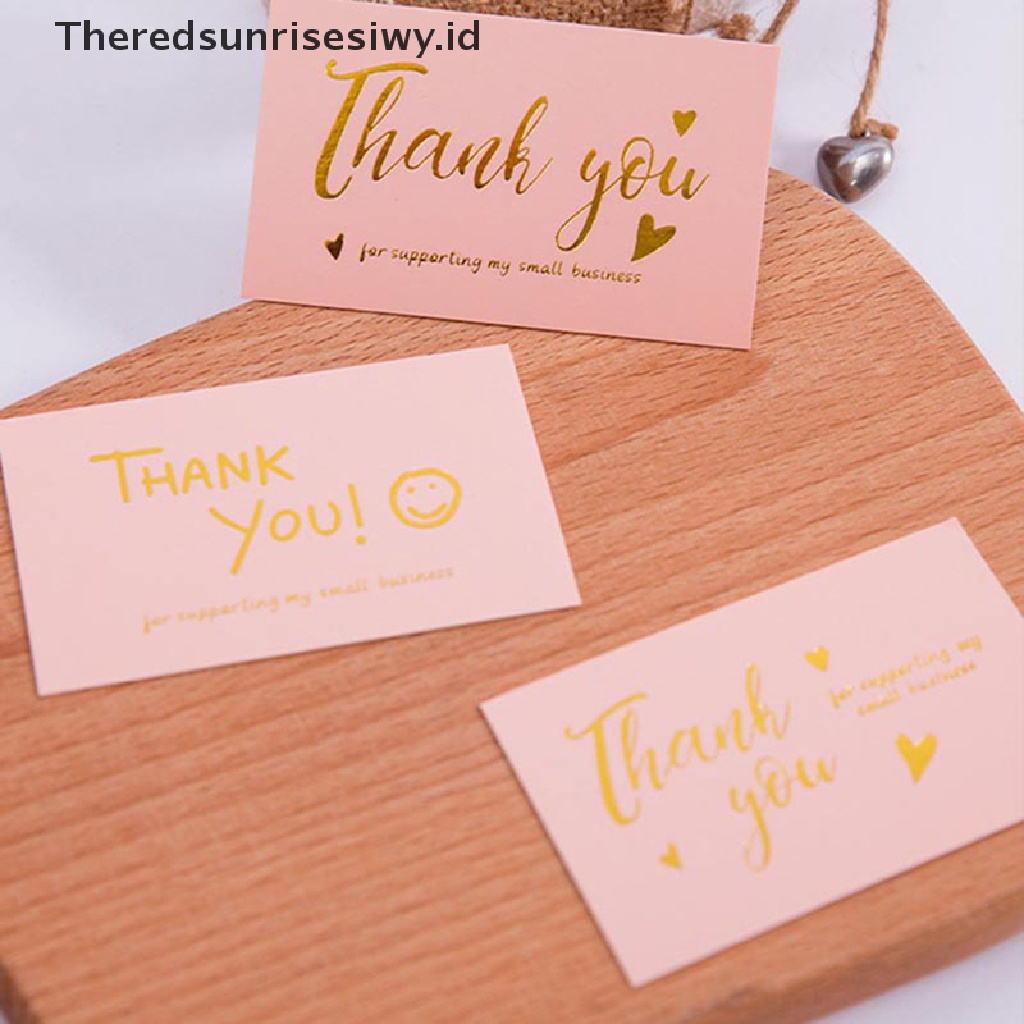 # Kado Mom &amp; PAPA DIY # 50pcs Pink Terima Kasih Untuk Pesanan Anda Kartu Nama Gift Business Greeg Card~