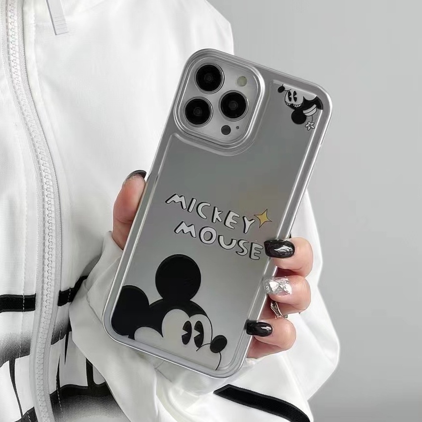 IPHONE Imd Casing Ponsel Kartun Mickey Cocok Untuk Iphone14 13 12 11 Pro Max All Inclusive Electroplating Anti Jatuh Soft Casing