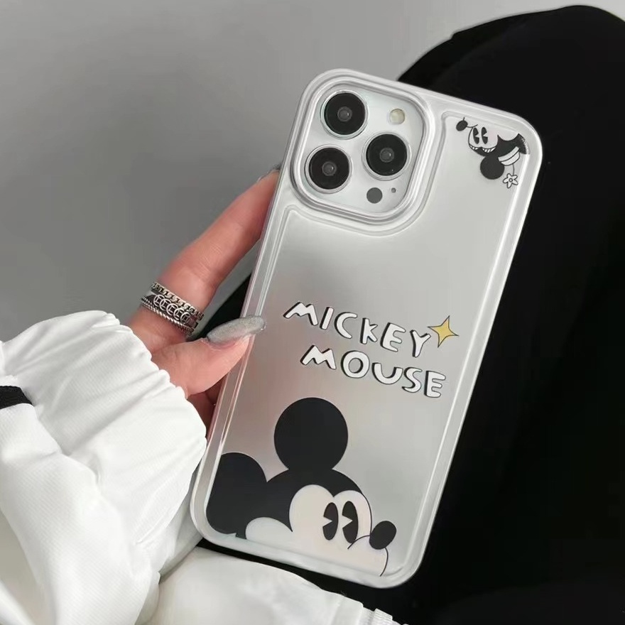 IPHONE Imd Casing Ponsel Kartun Mickey Cocok Untuk Iphone14 13 12 11 Pro Max All Inclusive Electroplating Anti Jatuh Soft Casing