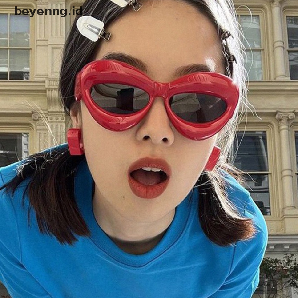 Beyen Unik Warna Permen Seksi Bibir Y2k Kacamata Hitam Untuk Wanita Baru Kacamata Matahari Pria Punk Eyewear Hip Hop Shades ID