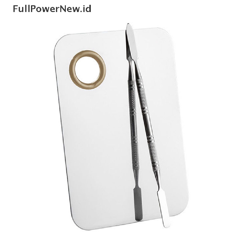 Power 2Pcs Acrylic Kosmetik Makeup Palette Nail Art Spatula Foundation Alat Pencampur ID