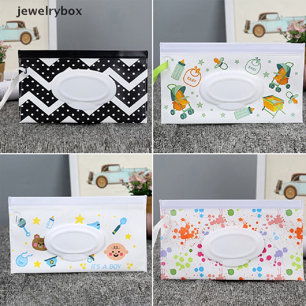 [jewelrybox] Peva Baby Wet Wipe Pouch Wipes Holder Case Flip Cover Reusable Kantong Lap Basah Butik