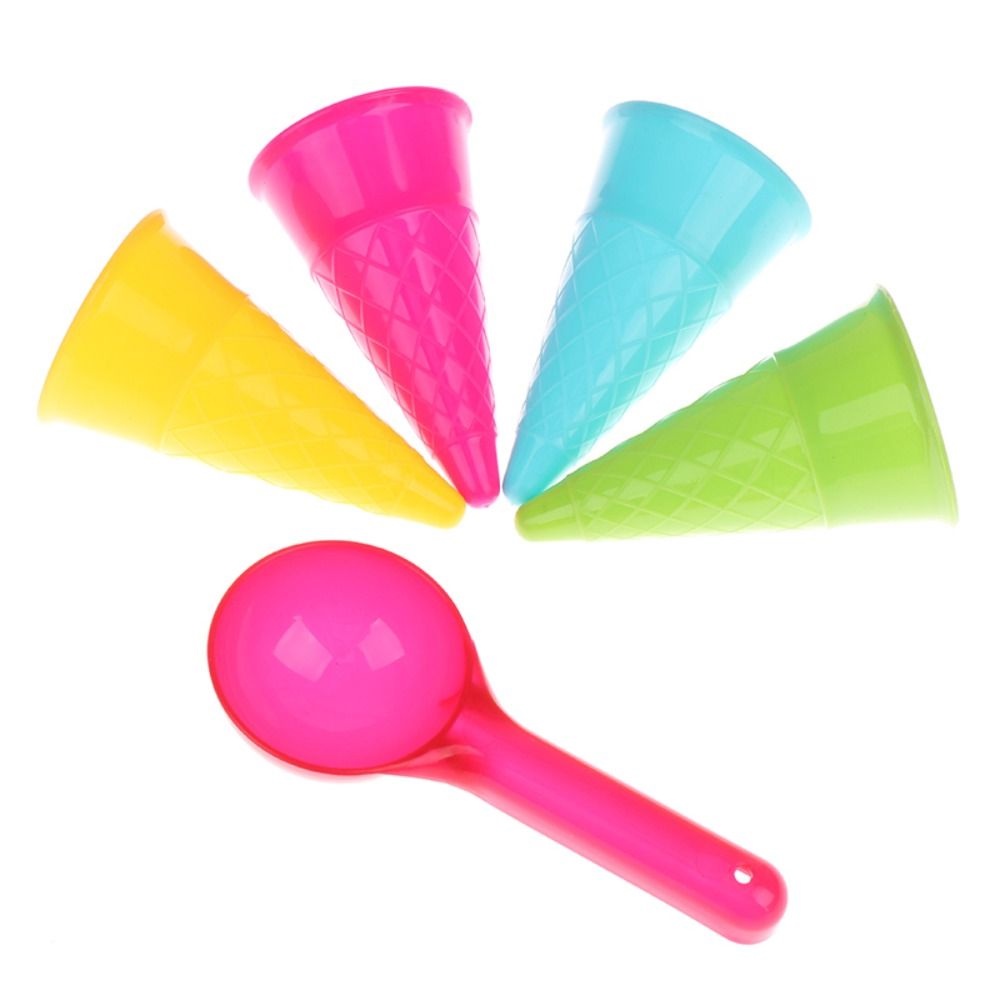 Quinton Ice Cream Cone Scoop Sets Mainan Untuk Anak-Anak Fun Pretend Play Cetakan Kerucut Musim Panas Permainan Luar Ruangan Seaside Game Set