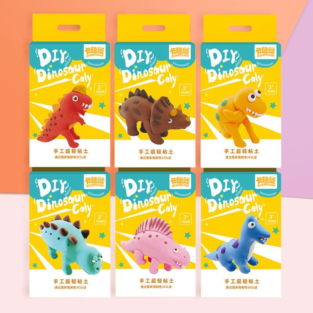 REBUY Rebuy Dinosaurus Clay Mainan Anak Hadiah Anak Hadiah Plastisin Lembut Mainan Polymer Light Clay Modelling Clay Super Ringan Ultra-Light